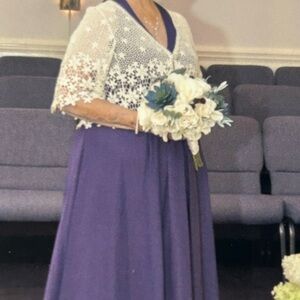 Purple wedding gown with lace cover